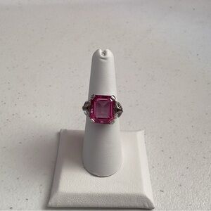 Pink Topaz and Silver Gemstone Ring